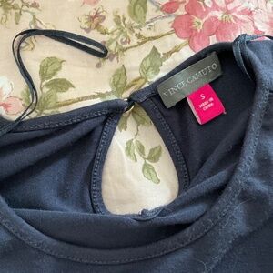 Vince Camuto Shirt with Lace sleeves size Small Navy blue